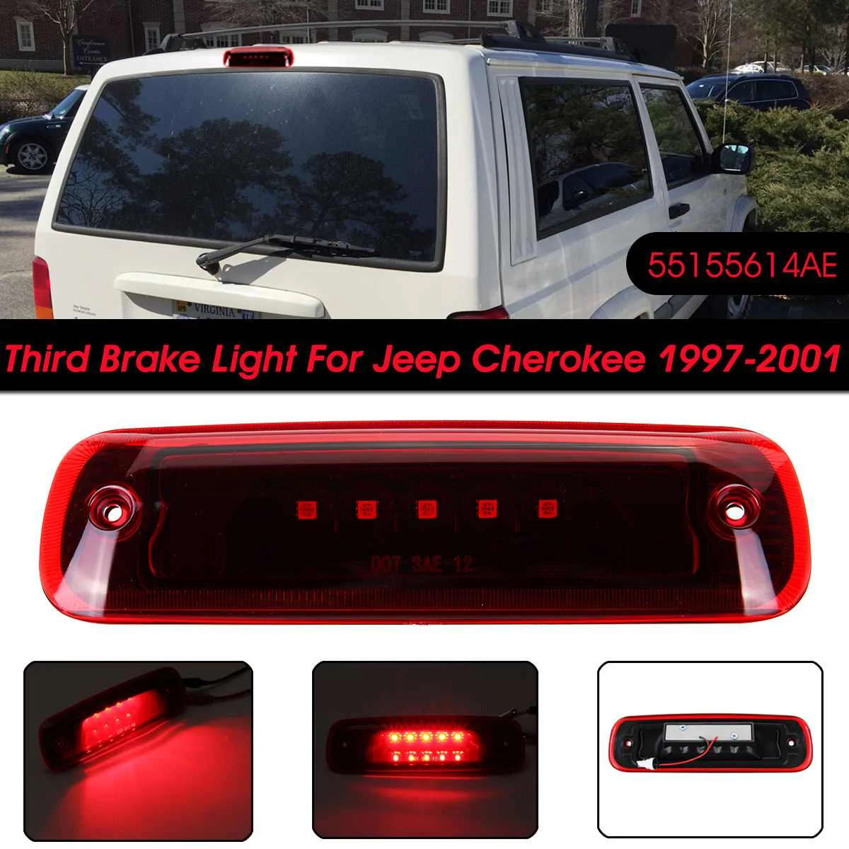 

Car LED 3rd Third Brake Light High Mounted Tail Stop Lamp For Jeep Cherokee 1997 1998 1999 2000 2001
