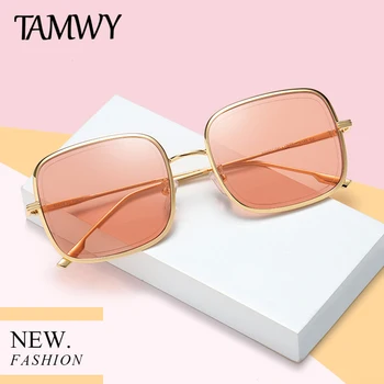 

TAMWY DESIGN Unisex Men Polarized Sunglasses Square Frame Stainless Steel Fashion Male Eyewear UV Protection 109911
