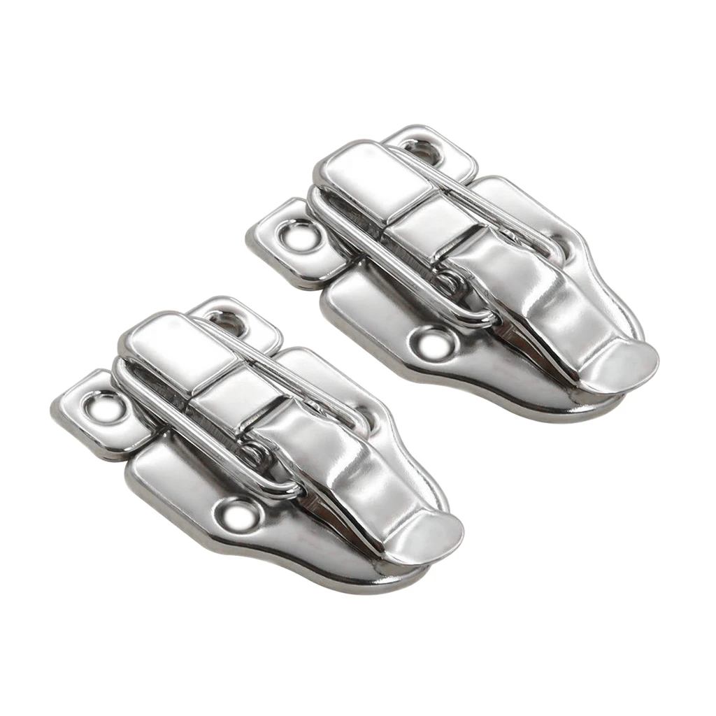 4pcs Silver Metal Toggle Catch Trunk Chest / Case / Box / Large Loop Latch Clasp Lock 5mm Dia Hole 39x59mm Size