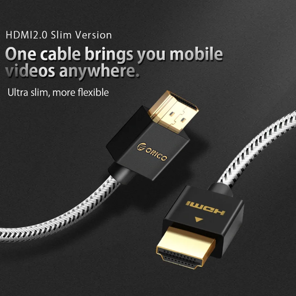 Кабель ORICO HDMI 1080P 4K 3D Папа-папа HDMI 2,0 кабель для HDMI разветвитель ЖК-проектор ТВ коробка PS3 проектор 0,5 м 1 м 1,5 м 2 м 3 м