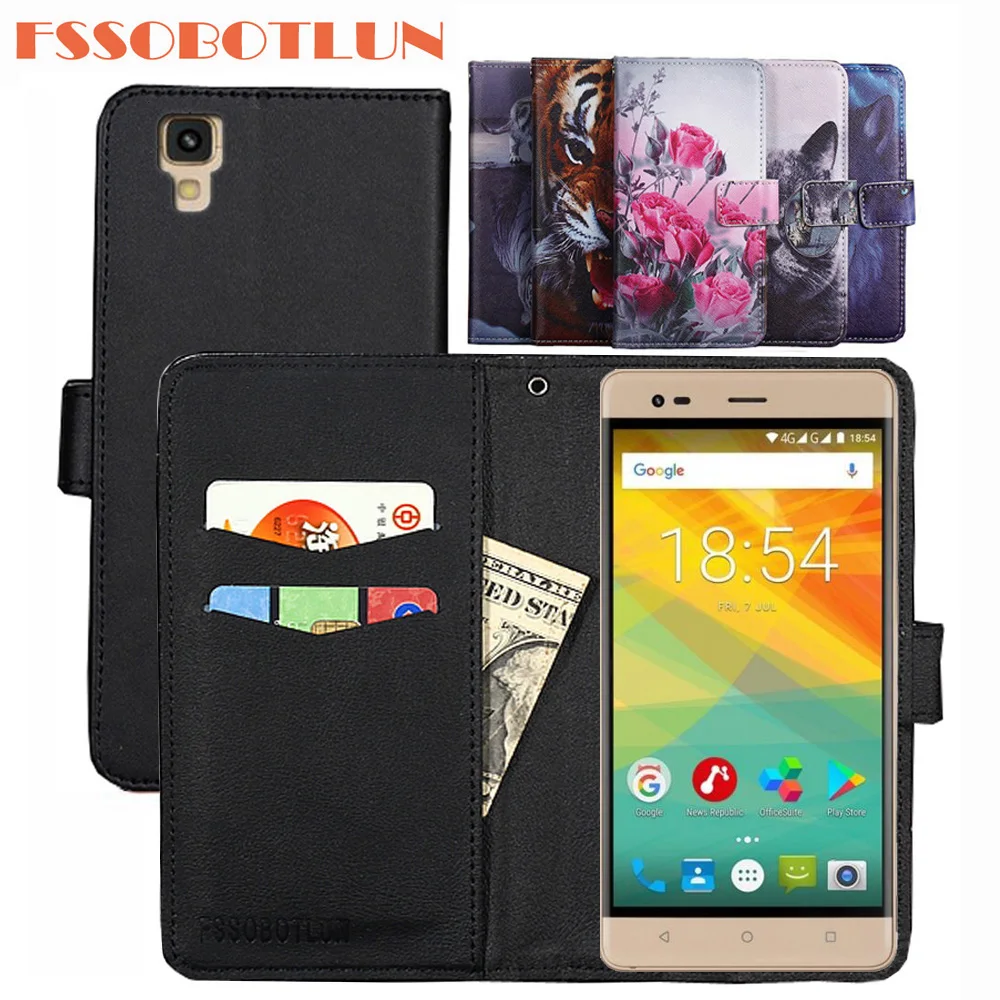 

FSSOBOTLUN For Prestigio Grace R5 LTE Case PU Leather Retro Flip Cover Shell Magnetic Fashion Wallet Cases Kickstand Strap Shell
