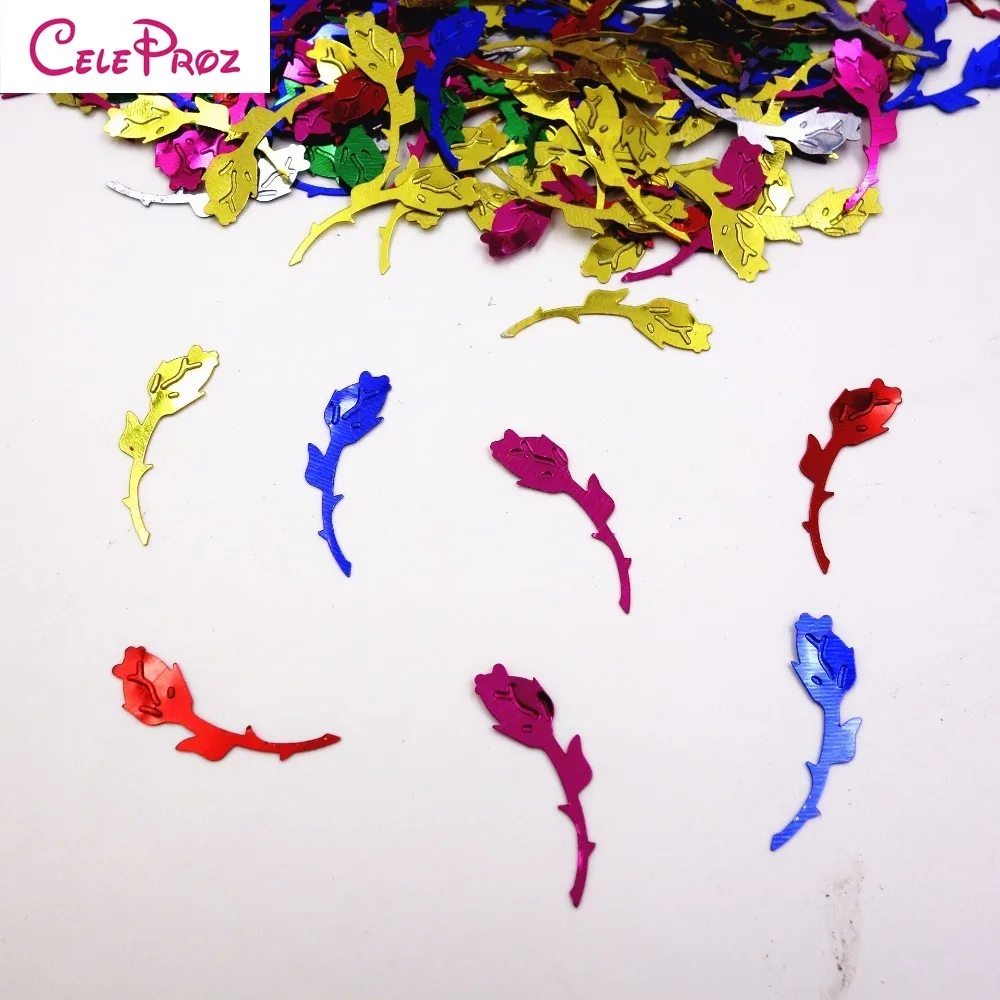 (45g/Lot) Rose Confetti Sequins Rose bouquet Confetti For Wedding