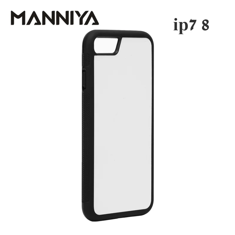 MANNIYA for iphone 7 8 SE 2020 Blank Sublimation TPU+PC rubber phone Case with Aluminum Inserts and tape  10pcs/lot