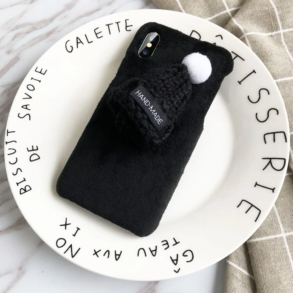 KISSCASE-Christmas-Hat-Phone-Case-For-iPhone-X-XS-Max-XR-5-5S-Se-Fur-Plush(10)