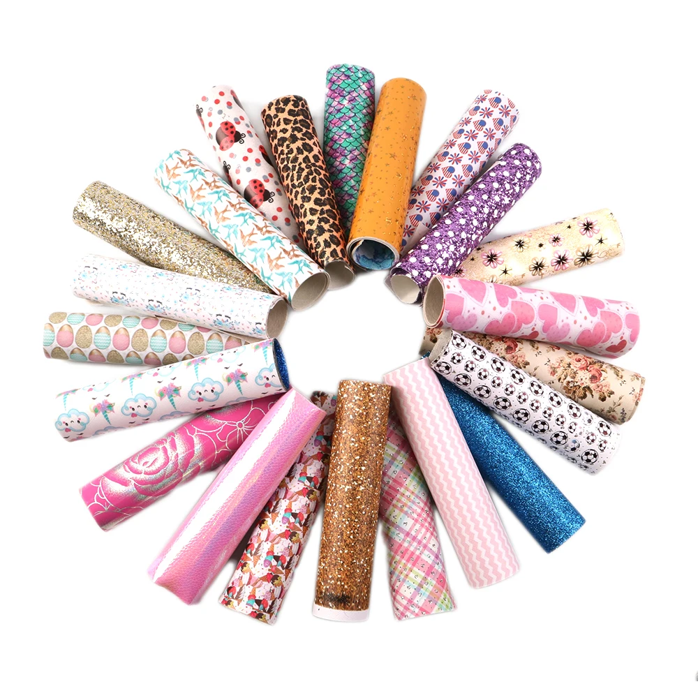 

David accessories 10pcs/pack Synthetic Leather Fabric,DIY Hairbow Materials Decoration Craft (Style Random Have Flaws),1Yc4507