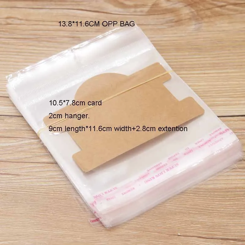 100 шт Различные размеры ювелирные изделия Клип-карта для волос соответствующие пластиковые opp мешок прозрачные самоклеющиеся уплотнения пластиковые упаковочные сумки мешки для хранения - Цвет: 13.8x11.6cm