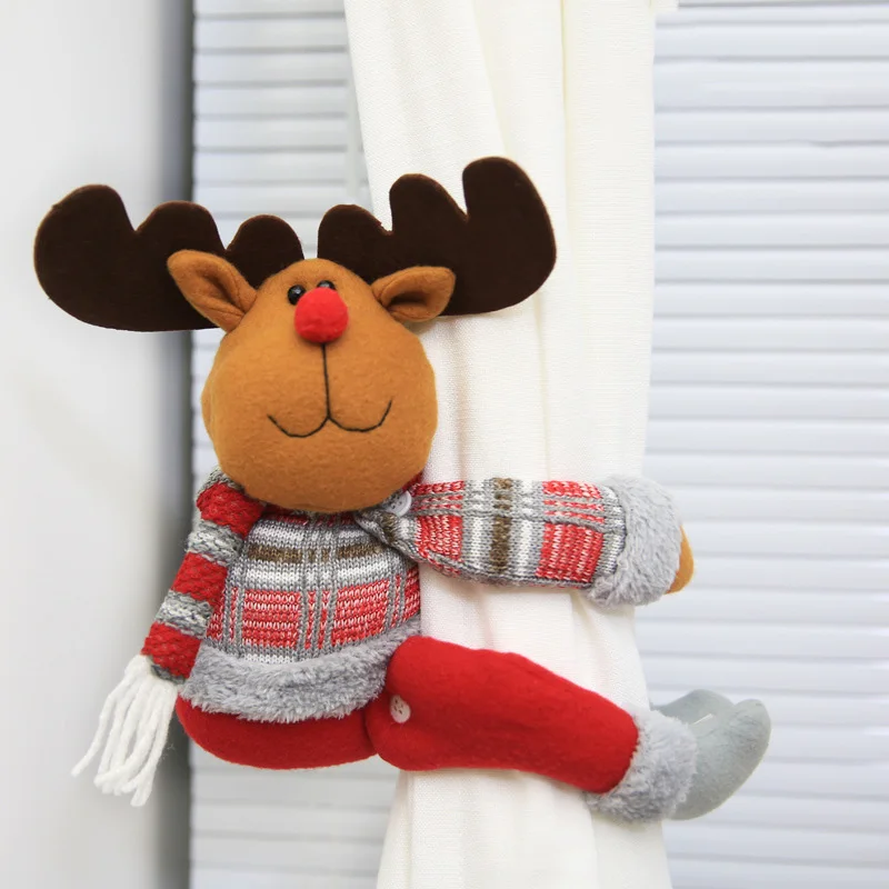 

Cartoon Doll Curtain Buckle Window Decor Snowman Santa Elk Window Screening Clip MYDING