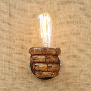 

Creative resin left and right fist vintage wall lamp for modern home deco lighting fixture
