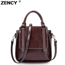 Натуральная кожа Летняя женская сумка-тоут для девушек элегантные сумки второй слой масло воск Воловья кожа женские сумки через плечо