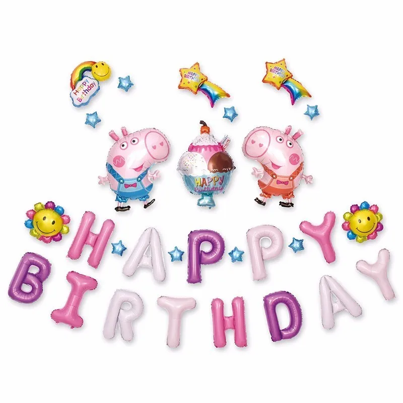 26 шт День рождения серии набор воздушных шаров с Винни-пухом для м/ф Винни-Пуха и принцессы из мультфильма “Холодное сердце” шарики на день рождения вечерние украшения Детские вечерние Декор - Цвет: 26pcs-7