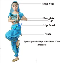  Girls Indian Belly Dance Costumes Child Halloween Costume Kids Gypsy Egyptian Performance Show Party Outfits Chiffon 