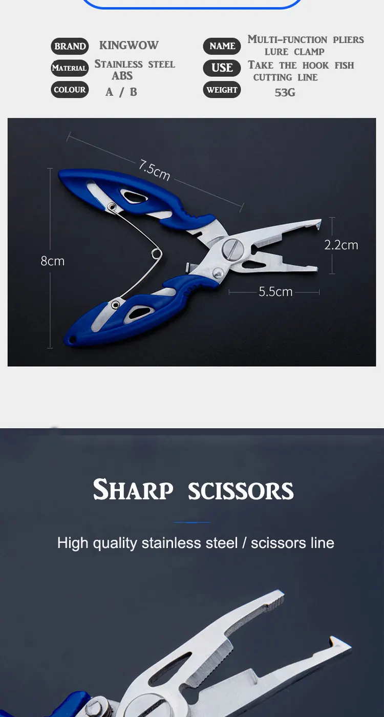 Ножницы для использования из нержавеющей стали, многофункциональные зажимы для приманки, рыболовные плоскогубцы, леска, резак, крючок, рыболовные снасти, инструменты, портативные