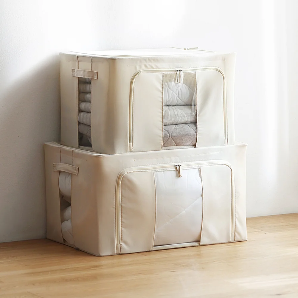 Fabric iron frame storage box wardrobe clothes quilt Oxford cloth