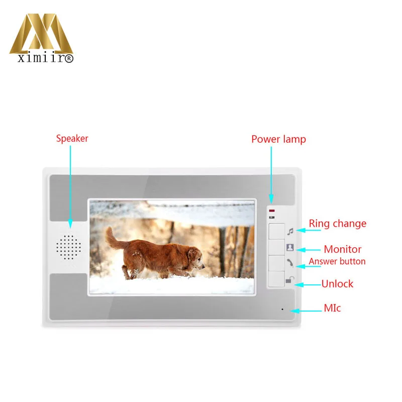 7-дюймовый цветной экран видеофонная дверная система проводной дверной звонок Система контроля доступа с ИК-камеры цветной монитор 812MA11
