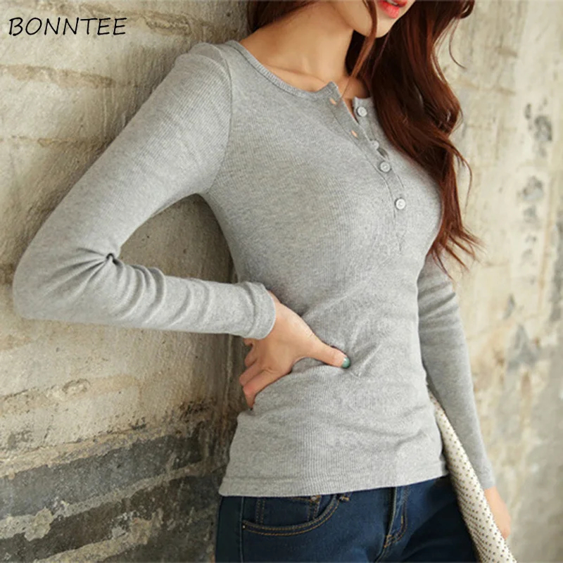 T-shirts Women Solid V-Neck Slim Elegant Korean T Shirt Trendy Simple Long Sleeve Casual Womens Tops Ladies Cute All-match Daily T-shirts Women Solid V-Neck Slim Elegant Korean T Shirt Trendy Simple Long Sleeve Casual Womens Tops Ladies Cute All-match Daily