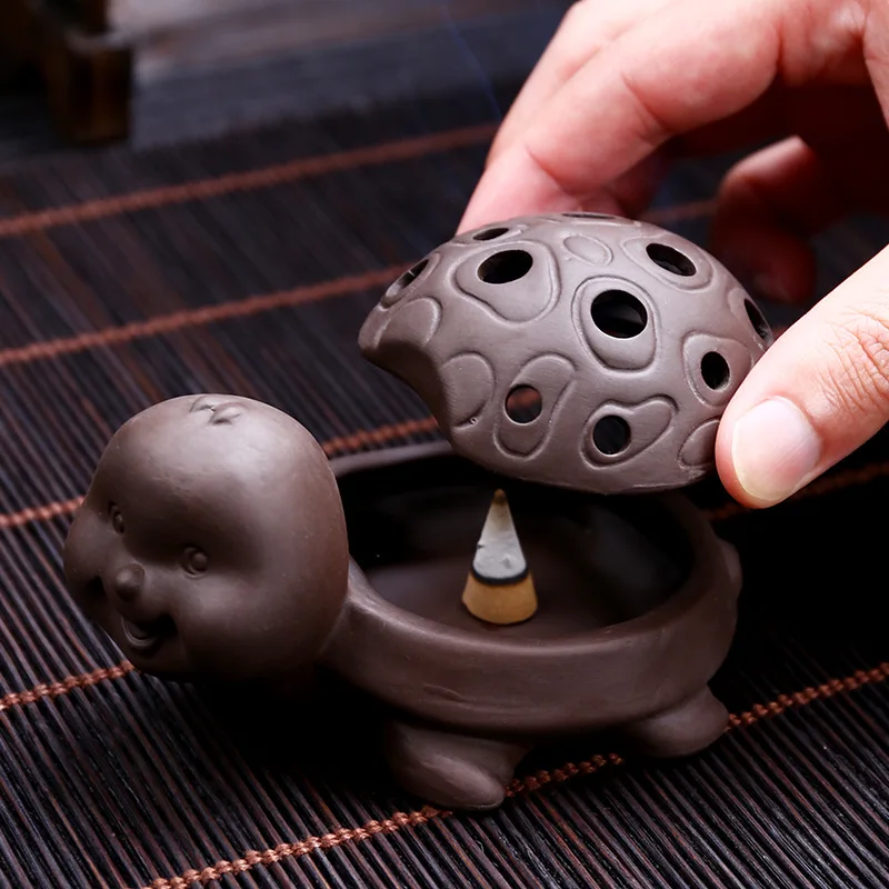 Mini Incense Burner Ceramic Turtle Tower Shape Cones Holder Censere for Home Office Teahouse Creative Bouddha Decoration | Дом и сад