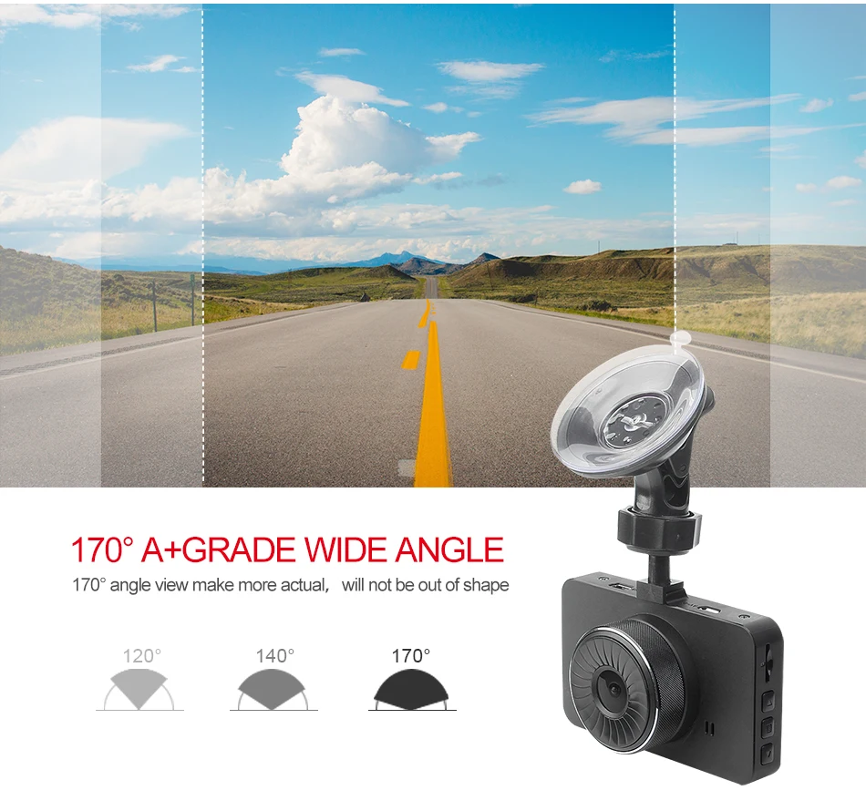 4 Ruccess H500 Car DVR Dash Cam Camera IPS 3 inch Full HD 1080P Dual Lens Parking Monitor Video Recorder Registrator DVRs