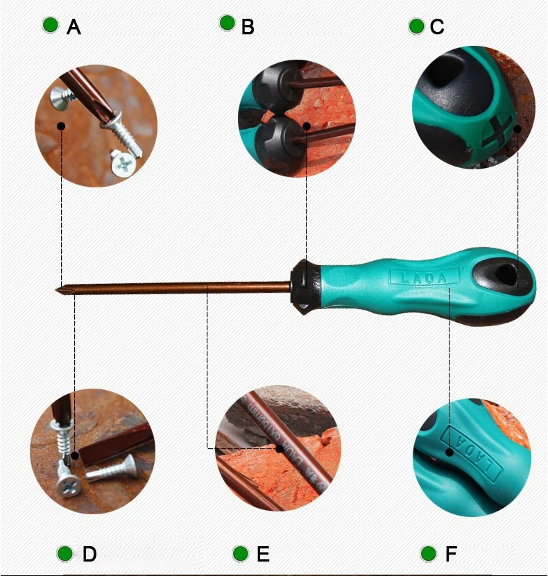 LAOA набор крестообразных отверток Phillips бит и щелевой бит, сплав стальной материал ремонтный набор инструментов ручной инструмент