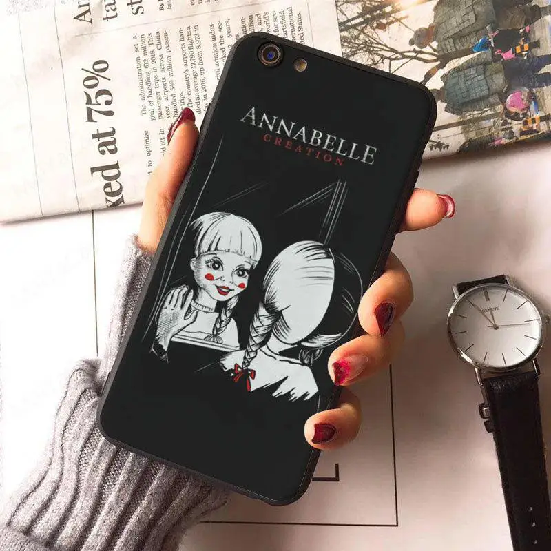 Чехол MaiYaCa Annabelle из фильма ужасов с цветным рисунком для iphone X, 8, 8 plus, черный чехол, 7, 7 plus, 6, 6s