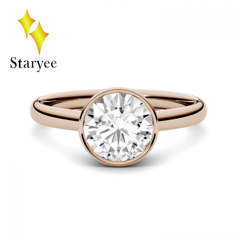 STARYEE 1,0 ct 6,5 мм Выращенный в лаборатории Муассанит Подлинная платина PT950 Excell огранка алмаз обручальное кольцо ювелирные украшения для женщин