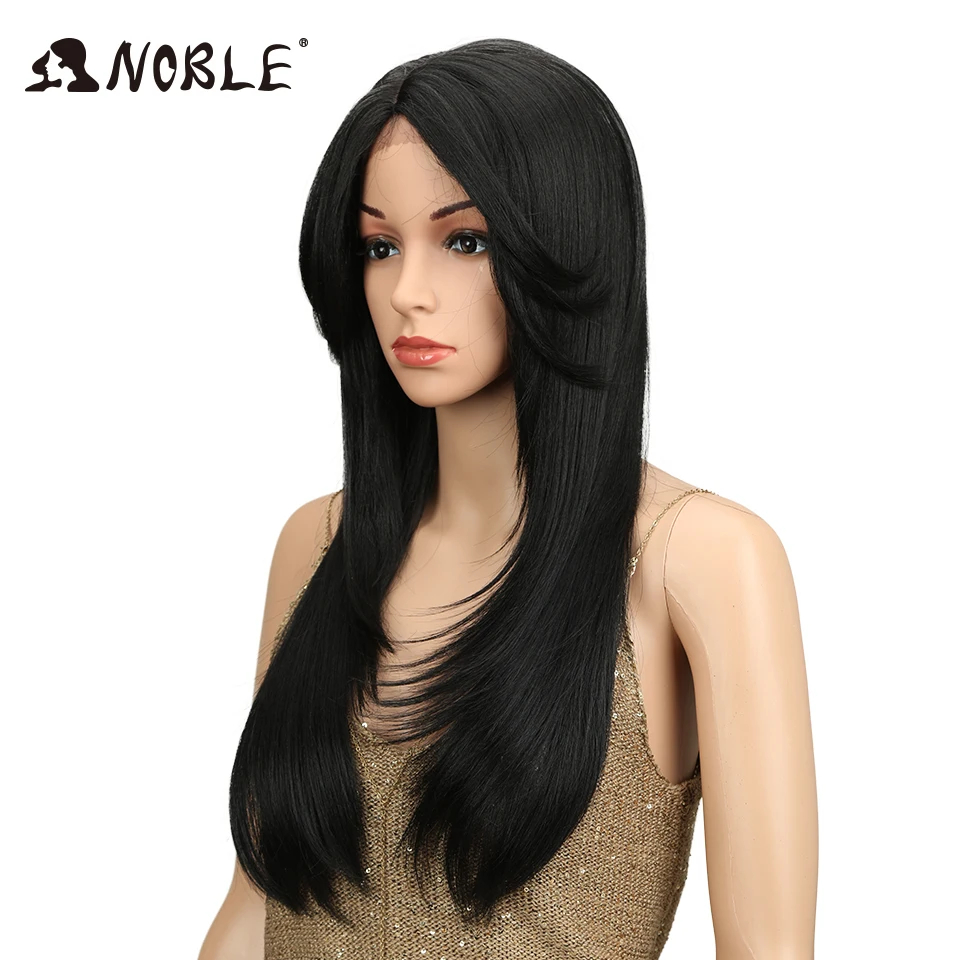 Благородный 2" термостойкие синтетические волосы длинные прямые Искусственные парики для черный для женщин сбоку блондинка 13,5*1,5 дюйм(ов