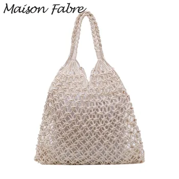 

Maison Fabre Bag women Linen shoulder bag strap handles Woven casual handbags 2019 Summer large Capacity bag ladies handbags