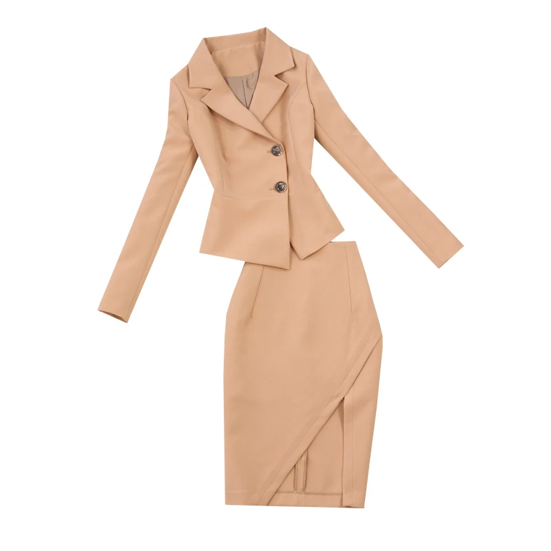 2 piece set women Suit female 2019 spring and summer new style temperament office lady OL uniform package hip cross skirt suit 2 piece set women Suit female 2019 spring and summer new style temperament office lady OL uniform package hip cross skirt suit