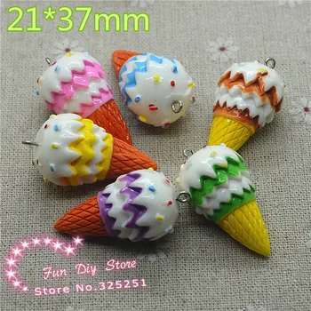 

kawaii 3D ice-cream cone mix icolor 30pcs/lot 21*37mm