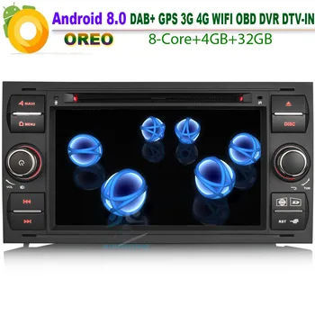 

Car Radio player DAB+ Android 8.0 Autoradio Car Stereo WiFi 4G Bluetooth CD GPS RDS BT SD DVR OBD for FORD Fusion Galaxy Kuga