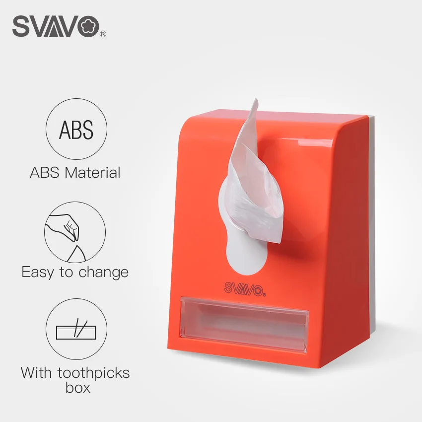SVAVO Plastic Paper holder Napkin Tissue Holder with Toothpick