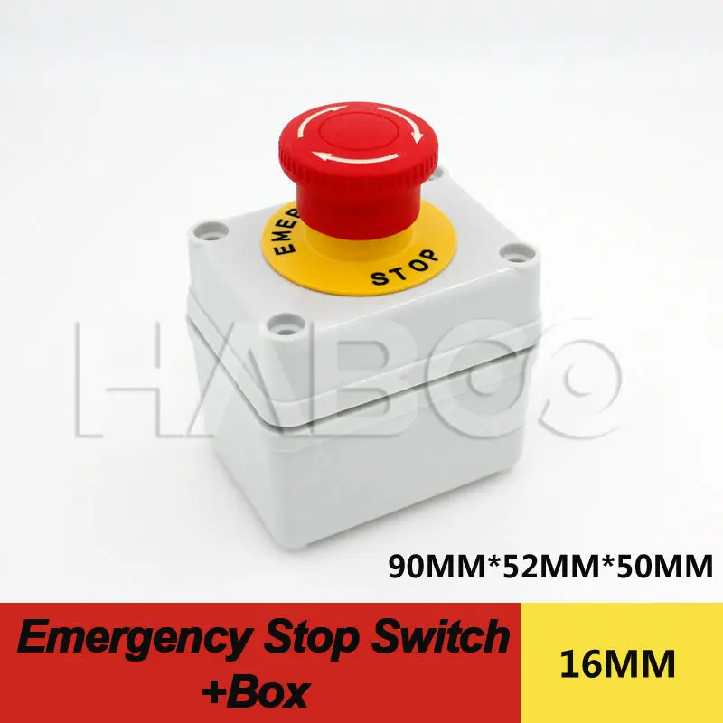1 комплект HABOO 16 мм аварийный выключатель + коробка 1NO 1NC|switch switch|box switchswitch box |