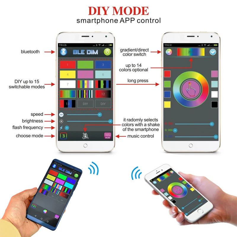 CNSUNNY автомобильный светильник RGB светодиодный светильник s с bluetooth-контроллером многоцветный неоновый светодиодный светильник комплект для музыкального звука мигающая лампа