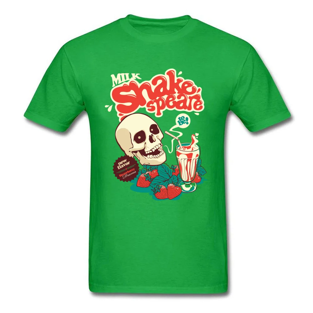 Student Classic Casual T Shirt O Neck Father Day Cotton Fabric T Shirt Normal Short Sleeve Milk Shakespeare Top T-shirts Milk Shakespeare green