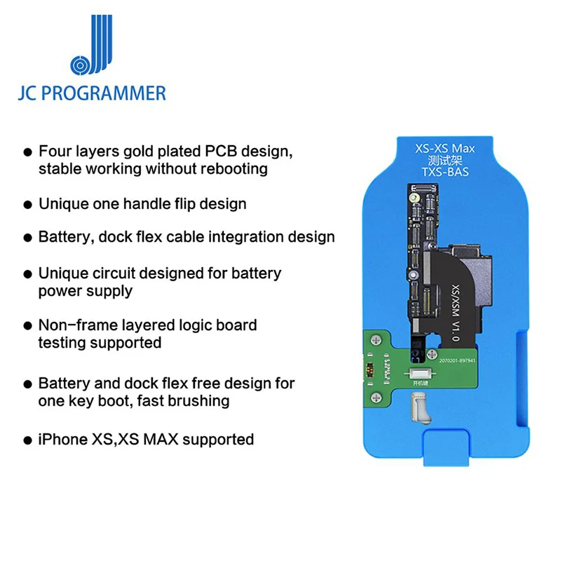 JC материнская плата слоистый тестер крепление без батареи без хвостового штекера одна кнопка загрузки быстрая щетка для iPhone X XS XSMAX ремонт материнской платы