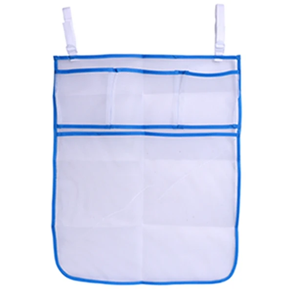Детская кровать висячая сумка для хранения кроватки Органайзер игрушка пеленки карман для постельное для колыбели - Цвет: Blue Multi Grid