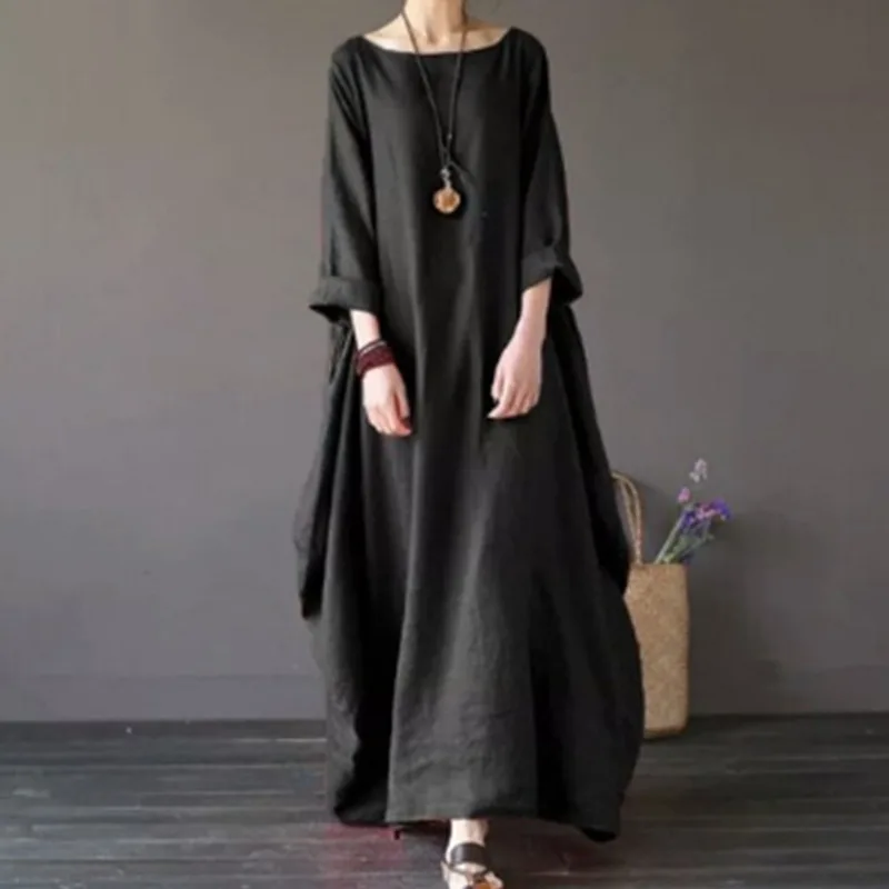 CHICEVER 2018 Plus Size Dresses For Women Three Quarter Sleeve 4XL 5XL Loose Maxi Summer Women's Dresses Female Clothes Fashion CHICEVER 2018 Plus Size Dresses For Women Three Quarter Sleeve 4XL 5XL Loose Maxi Summer Women's Dresses Female Clothes Fashion