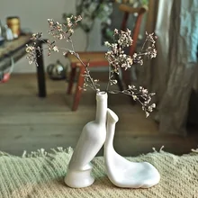 Креативная абстрактная фарфоровая бутылка ваза декоративная керамика влюбленные ваза свадебное искусство и ремесло подарок День Святого Валентина орнамент