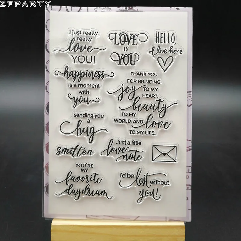 

ZFPARTY Love You Transparent Clear Silicone Stamp/Seal for DIY scrapbooking/photo album Decorative card making