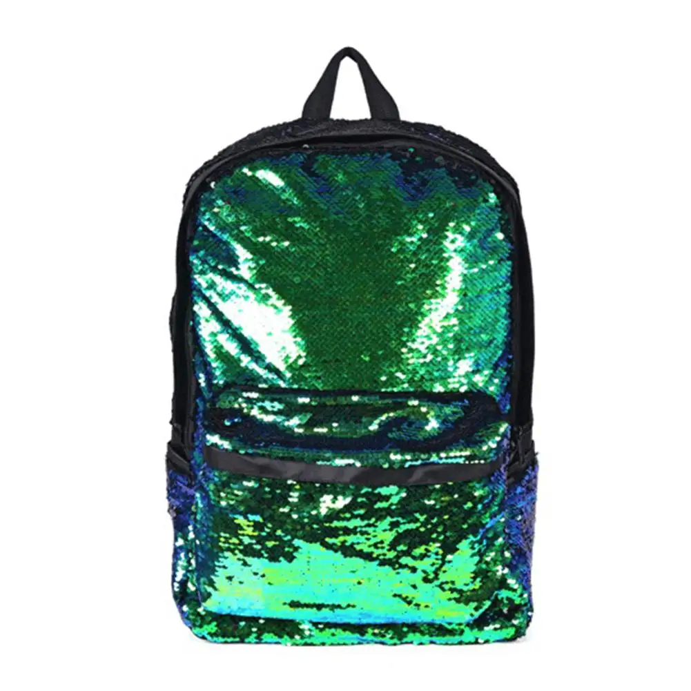 Женские модные рюкзаки с блестками, рюкзак для ноутбука, большая вместительность, одноцветная дорожная сумка, женская и мужская школьная сумка ZK30 - Цвет: green