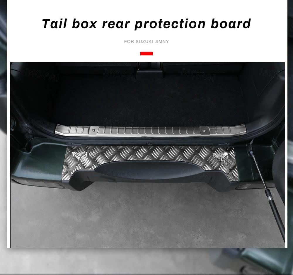 MOPAI стальная Накладка на порог для салона автомобиля, защита заднего бампера, внутренняя защитная пластина для Suzuki Jimny, автомобильные аксессуары