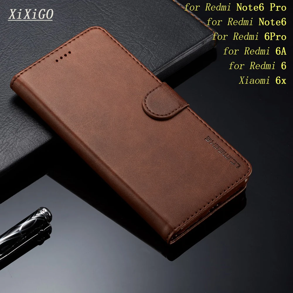 

PU Leather Phone Case for Redmi Note6 Pro Xiaomi a2 A2Lite Flip Wallet shockproof case for redmi 6 6a