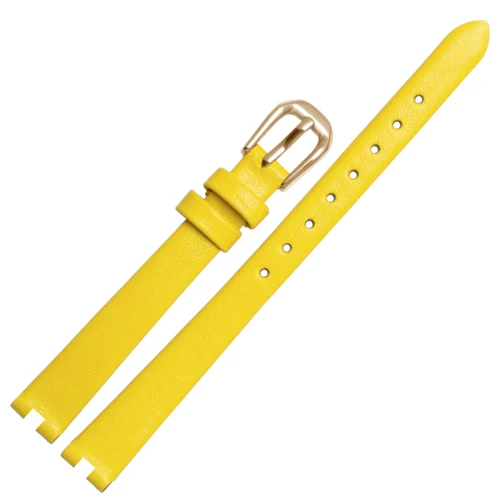 Маленький размер ультра тонкий ремешок 10*3 мм Натуральная кожа ремешок для часов Замена Tissot T003 браслет женский браслет - Цвет ремешка: Yellow