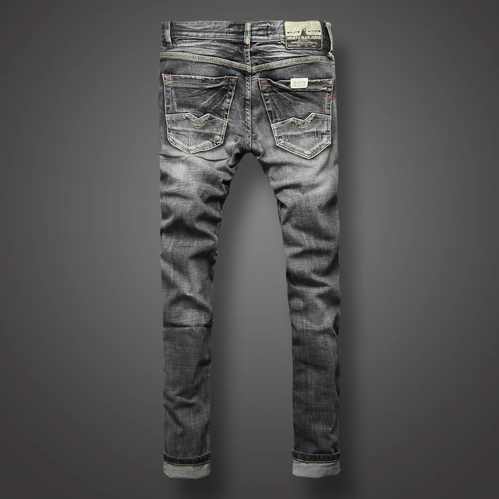 Fashion Classical Men Jeans Black Gray Color Retro Washed Denim Ripped Jeans homme Brand Designer Slim Fit Hip Hop Jeans Men Fashion Classical Men Jeans Black Gray Color Retro Washed Denim Ripped Jeans homme Brand Designer Slim Fit Hip Hop Jeans Men