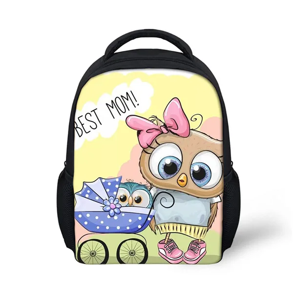 ELVISWORDS милый с принтом совы для детей рюкзаки с персонажами мультфильмов маленький школьный рюкзак для мальчиков и девочек мини-сумки студенческая книжная сумка M0chila Милая - Цвет: CDLX0202F