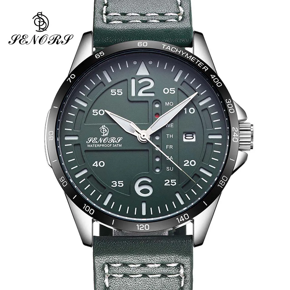Top Luxury Brand Men Sports Watches Men's Quartz Date Clock Man Leather Army Military Wrist Watch Relogio Masculino Gift