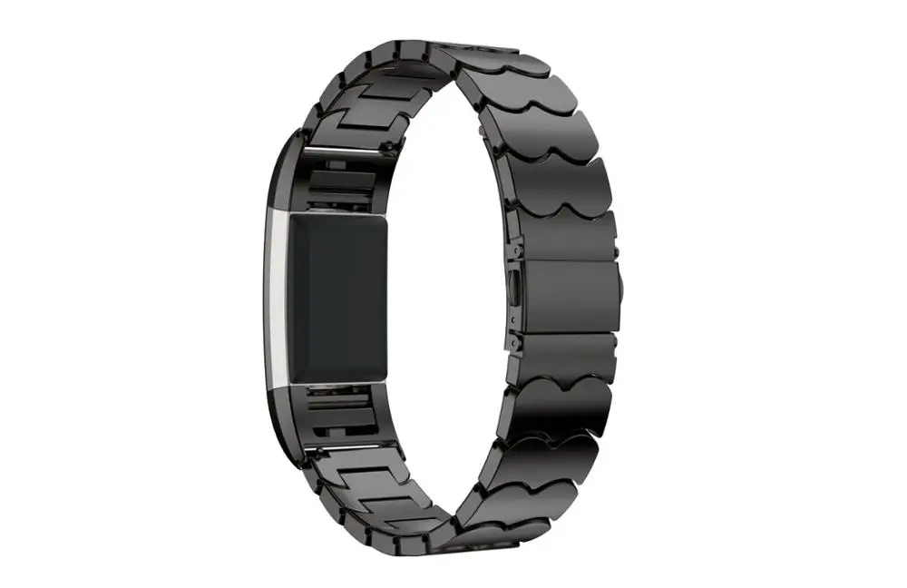 Black Новейшие часы COMLYO из нержавеющей стали ремешок для Fitbit Charge 2 Браслет Смарт-часы наручные часы для Fitbit Charge2 band - Цвет: Black
