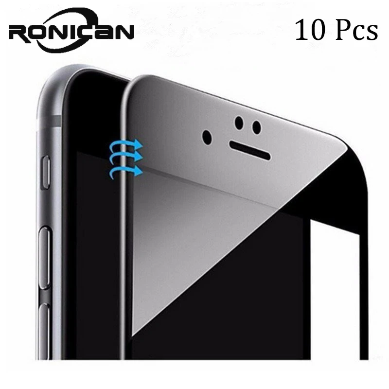 

10Pcs for iphone X XS 3D Curved Carbon Fiber Soft Edge Tempered Glass For iPhone 8 6 Plus 6s 7 plus Phone Screen Protector Film