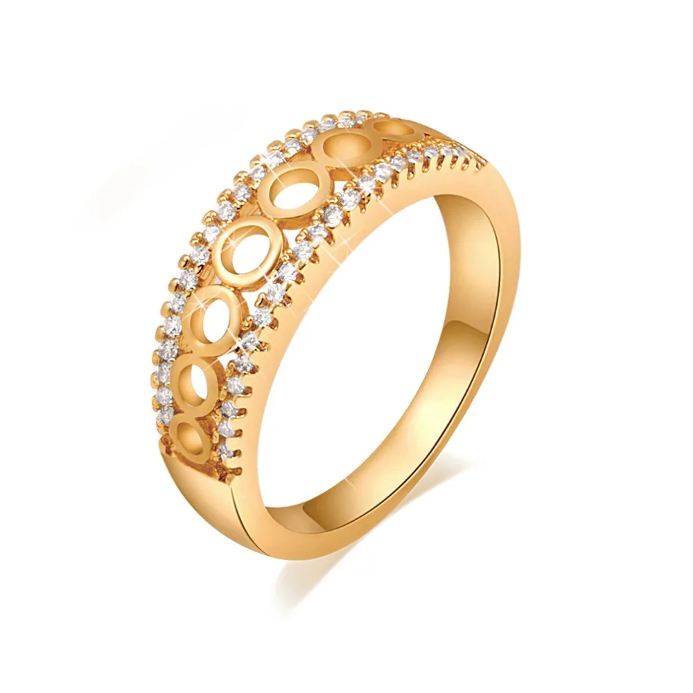 Korean Fashion Engraved Gold Brazold Ring For Women Small