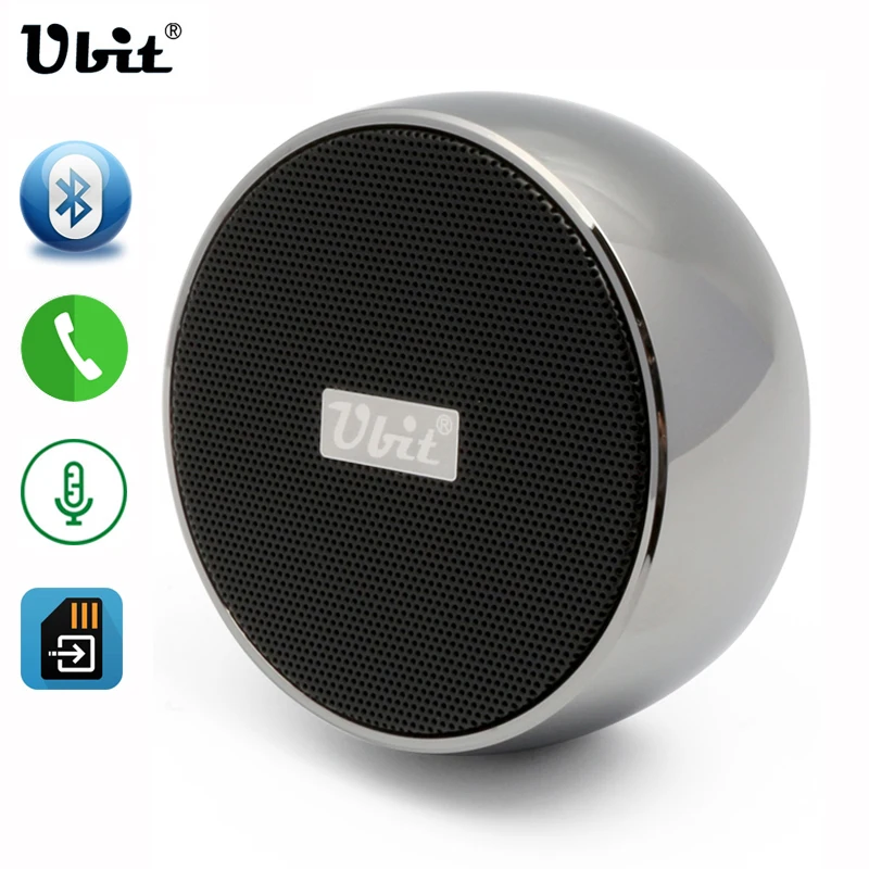 Ubit Portable Bluetooth Speakers Simplicity Metal Steel Wireless Smart Speaker Support Hands Free SD Card For iPhone SmartPhone