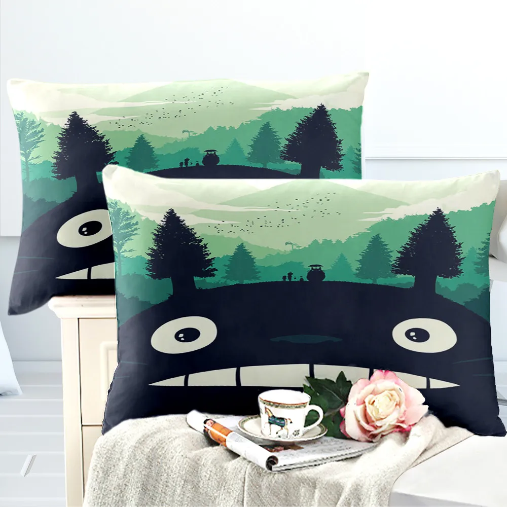 Комплект постельного белья Cuet Totoro, детский мультяшный пододеяльник, набор красочных постельных принадлежностей с растительным принтом, праздничная подарочная наволочка, домашний декор D40